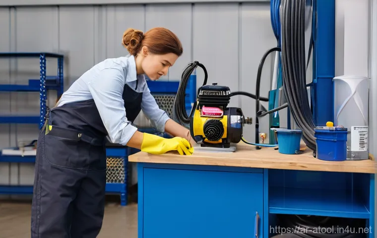 에어공구 대여 가능 여부 - **Prompt:** A diverse collection of modern air tools is neatly displayed on a sturdy shelf in a well... 에어공구 대여 가능 여부 - **Prompt:** A diverse collection of modern air tools is neatly displayed on a sturdy shelf in a well...