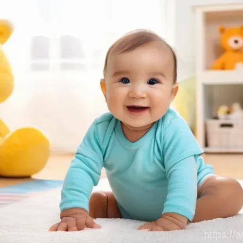 Home 21 에어 공구 사용 후기 - A joyful baby, approximately 10-12 months old, with bright, curious eyes and a wide smile. The baby ...
